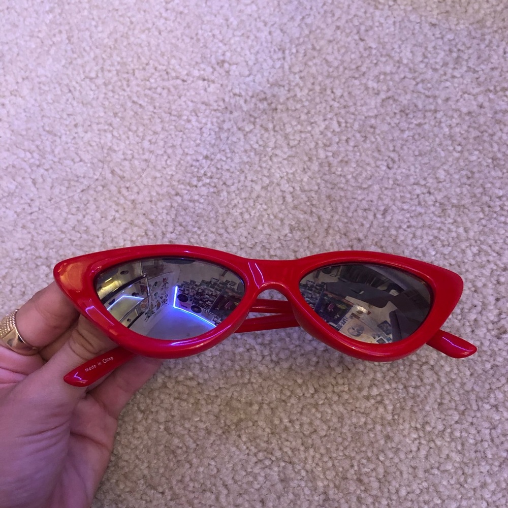 red cat eye sunglasses